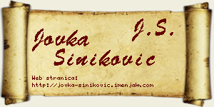 Jovka Šiniković vizit kartica